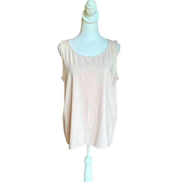 J Jill Pima Stretch Knit Tank Pima Cotton Spandex Blend Womens Large Pale Pink - Picture 1 of 6